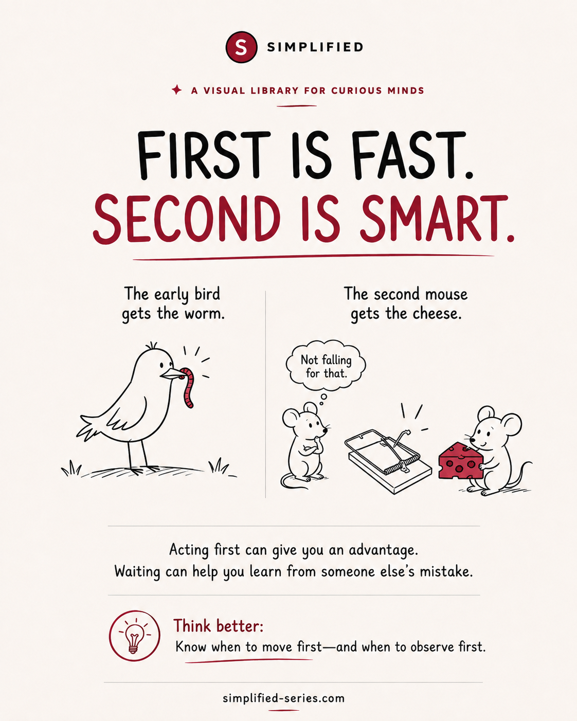 Doodle explaining First Mover or Smart Follower?