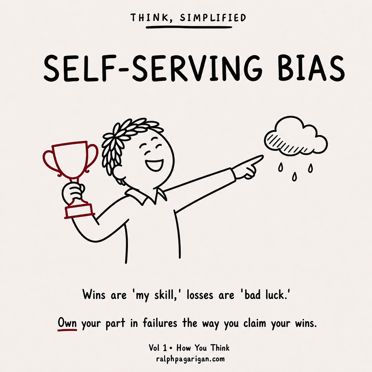Doodle explaining Self-Serving Bias