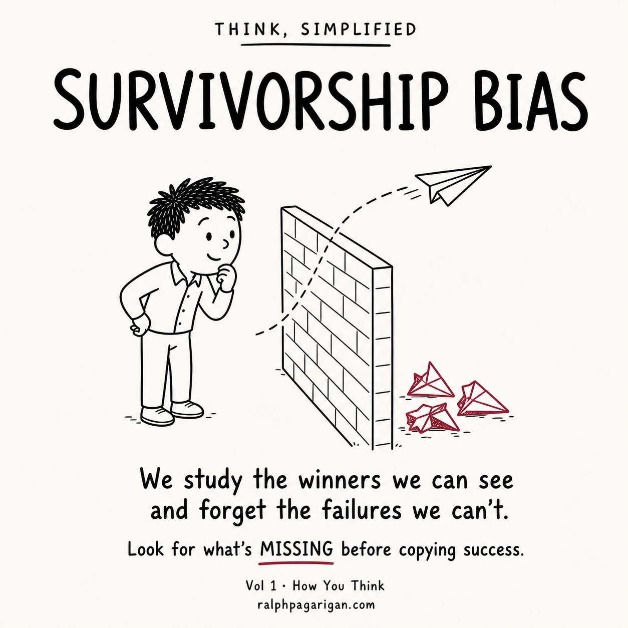 Doodle explaining Survivorship Bias